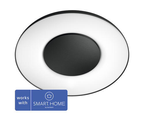 Philips hue Deckenleuchte White Ambiance dimmbar 22,5W 2400 lm warmweiß-tageslichtweiß HxØ 71x391 mm Still schwarz inkl Dimmschalter - Kompatibel mit SMART HOME by hornbach