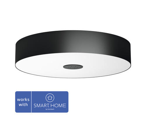 Philips hue Deckenleuchte White Ambiance dimmbar 25W 3000 lm warmweiß-tageslichtweiß HxØ 99x444 mm Fair schwarz inkl Dimmschalter - Kompatibel mit SMART HOME by hornbach