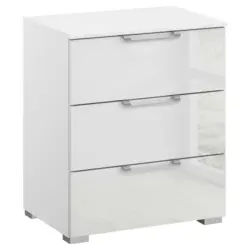 Nachtk&auml;stchen in Klar, Wei&szlig;