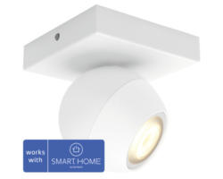 Philips hue Spot White Ambiance dimmbar 1x5W 1x350 lm warmweiß-tageslichtweiß HxBxT 103x102x102 mm Buckram weiß inkl Dimmschalter - Kompatibel mit SMART HOME by hornbach