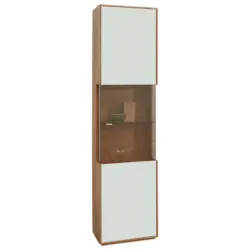 Vitrine in furniert, massiv Wildeiche Weiß, Wildeiche