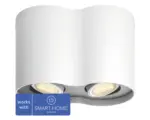 Hornbach Philips hue Spot White Ambiance dimmbar 2x5W 2x350 lm warmweiß-tageslichtweiß HxBxT 109x305x89 mm Pillar weiß inkl Dimmschalter - Kompatibel mit SMART HOME by hornbach