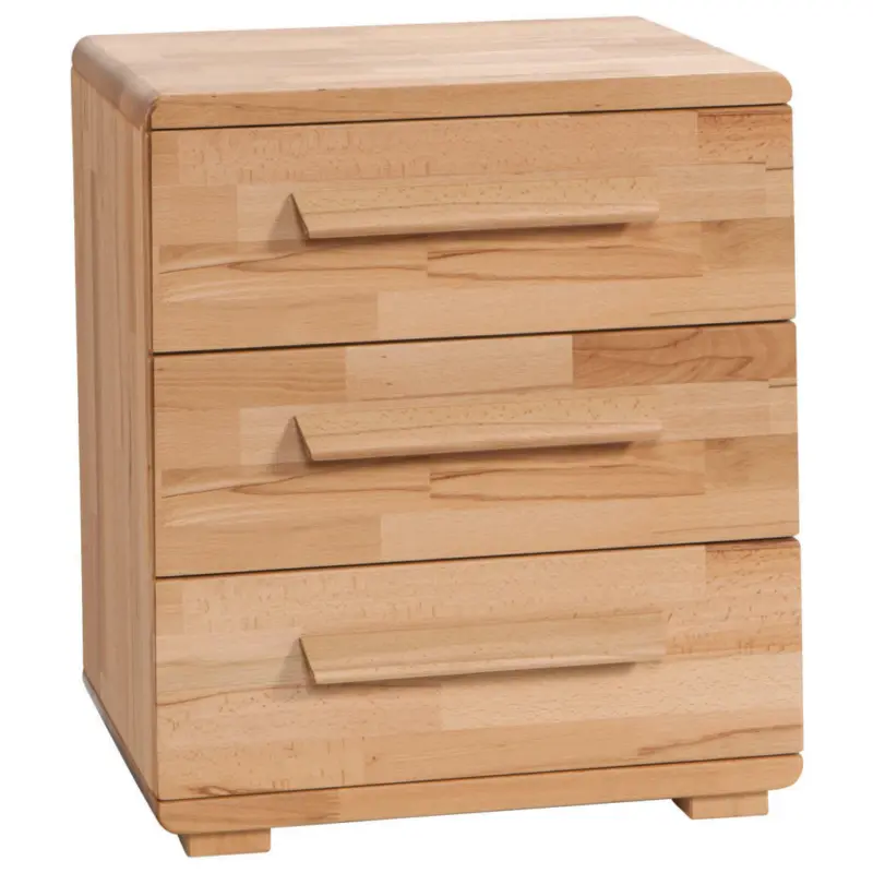 Nachtkästchen in massiv Kernbuche Buchefarben