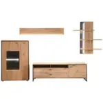 XXXLutz Lauterach - Ihr M&ouml;belhaus bei Bregenz Wohnwand 337/210/50 cm in Anthrazit, Eichefarben