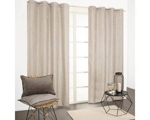 Ösenschal Sensorial beige 135 x 245 cm