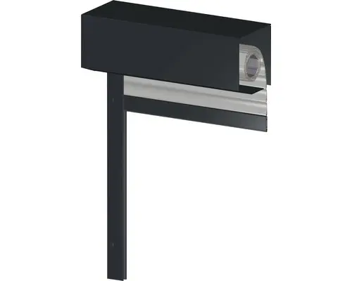 ARON Vorbaurollladen PVC grau 900 x 1665 mm Kasten Aluminium RAL 7016 anthrazitgrau Gurtzug Links