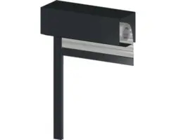 ARON Vorbaurollladen PVC grau 550 x 765 mm Kasten Aluminium RAL 7016 anthrazitgrau Gurtzug Links