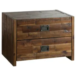 Nachtkästchen in massiv Akazie Braun, Akaziefarben