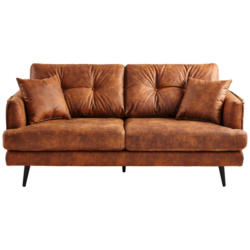 Zweisitzer-Sofa in Lederlook Cognac