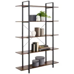 Regal 120/180/32 cm Naturfarben, Schwarz