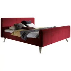 Polsterbett 140/200 cm in Weinrot