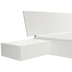 Nachtkästchen in massiv Buche Weiß