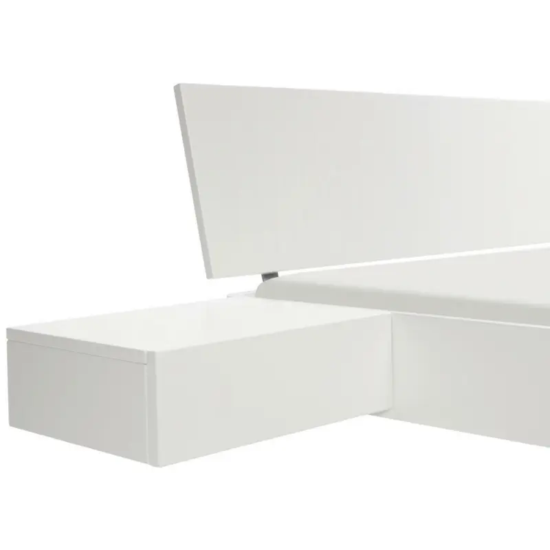 Nachtkästchen in massiv Buche Weiß