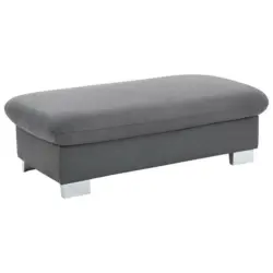 Hocker in Textil Grau