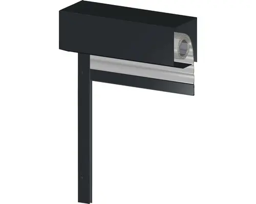 ARON Vorbaurollladen PVC grau 750 x 565 mm Kasten Aluminium RAL 7016 anthrazitgrau Gurtzug Rechts