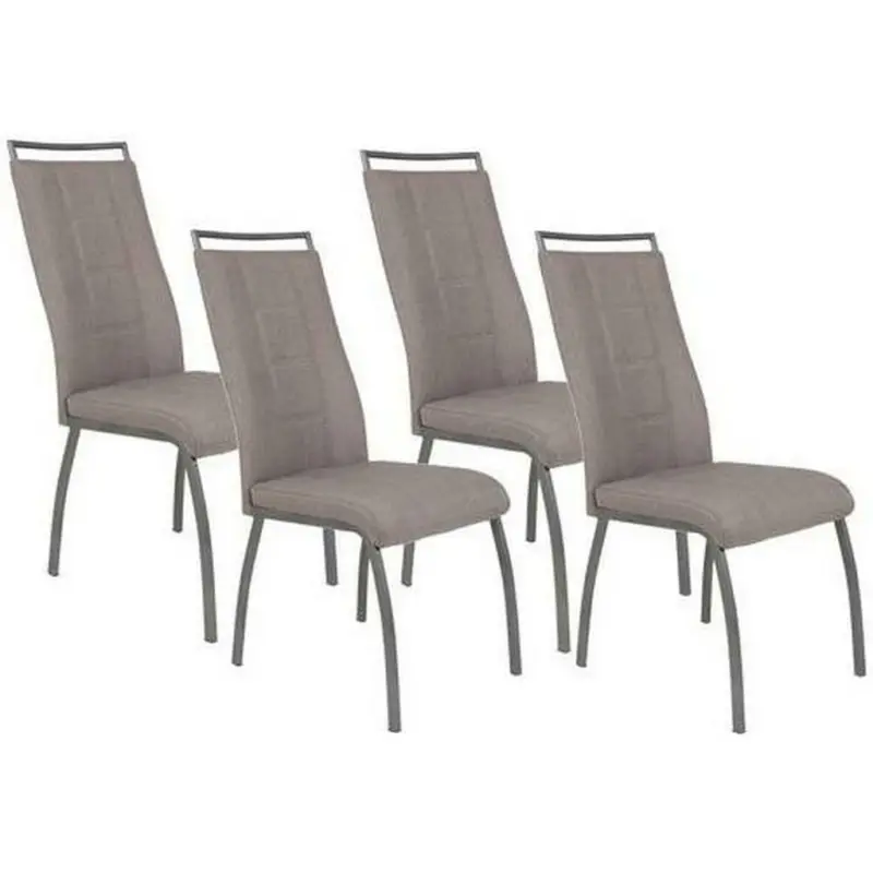Stuhl-Set 4 Stück in Stahl Webstoff