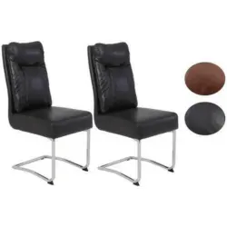 Schwingstuhl-Set 2 Stück in Stahl Mikrofaser