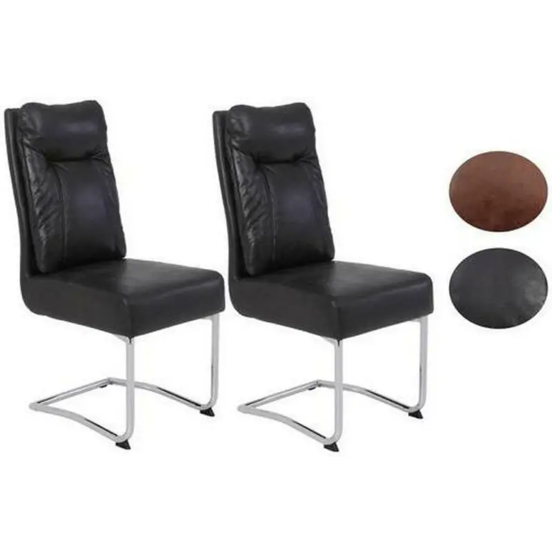 Schwingstuhl-Set 2 Stück in Stahl Mikrofaser