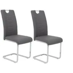 Schwingstuhl-Set 2 Stück in Stahl Lederlook