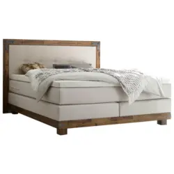 Boxspringbett 180/200 cm in Akaziefarben, Beige