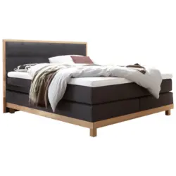 Boxspringbett 160/200 cm in Anthrazit, Eichefarben
