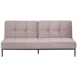 Sofa in Velours Rosa, Schwarz