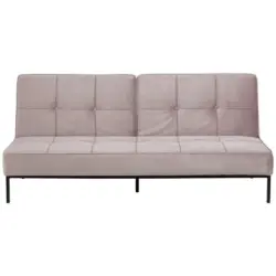 Sofa in Velours Rosa, Schwarz
