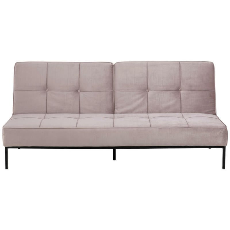 Sofa in Velours Rosa, Schwarz