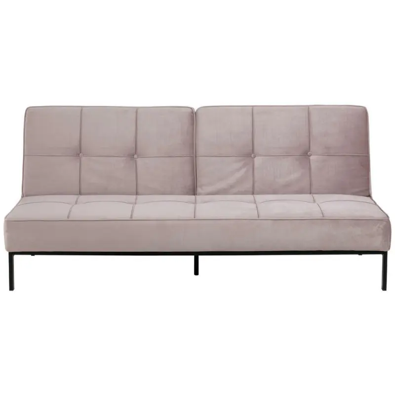 Sofa in Velours Rosa, Schwarz