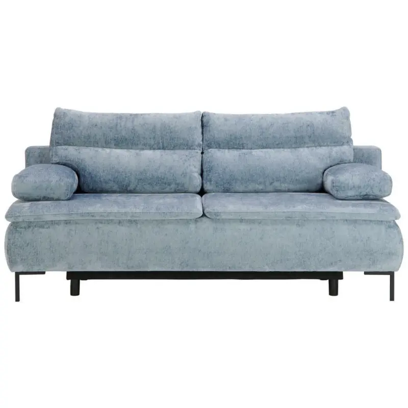 Boxspringsofa in Webstoff Blau