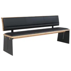 Sitzbank 200/87/55 cm in Schwarz, Eichefarben