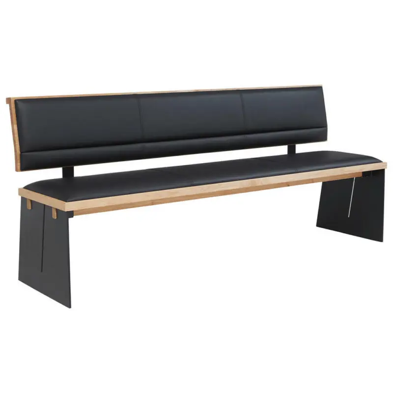 Sitzbank 200/87/55 cm in Schwarz, Eichefarben