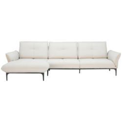 Ecksofa in Echtleder Creme