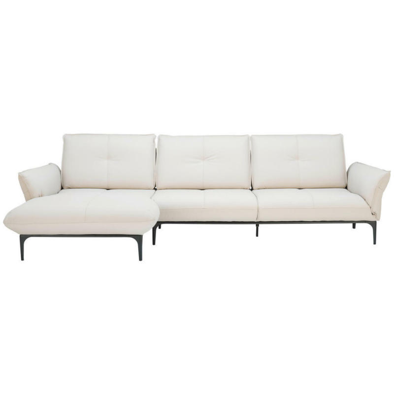 Ecksofa in Echtleder Creme