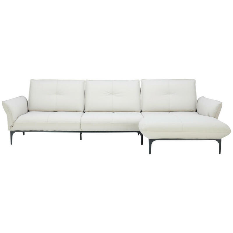 Ecksofa in Echtleder Creme