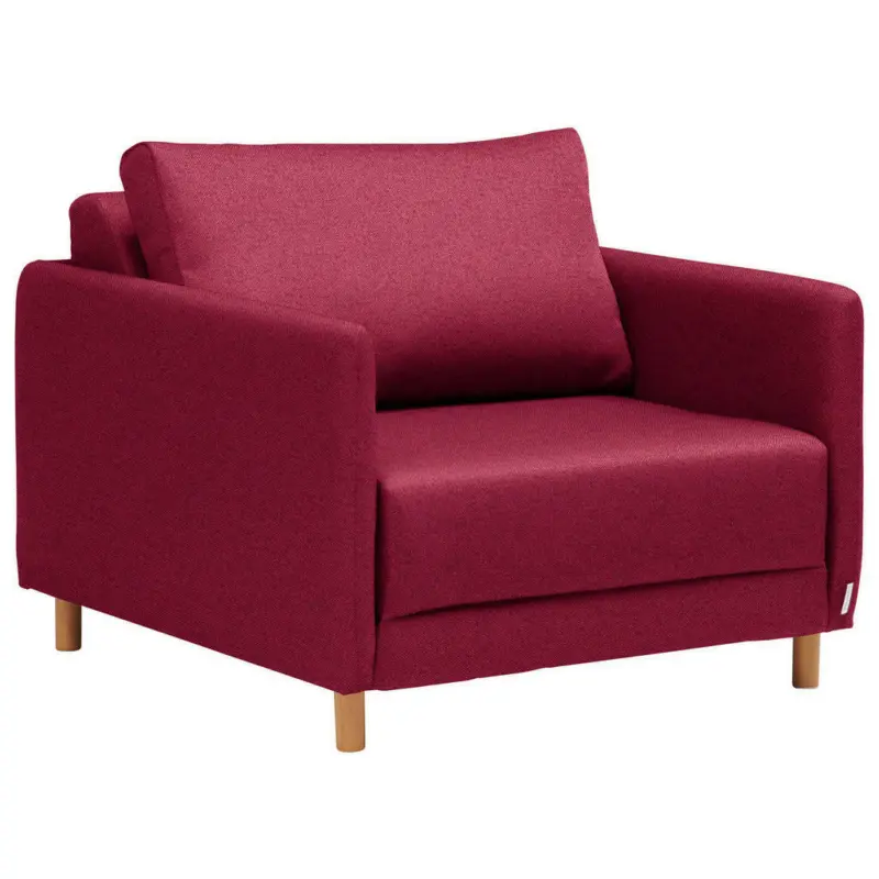 Schlafsessel in Webstoff Rot