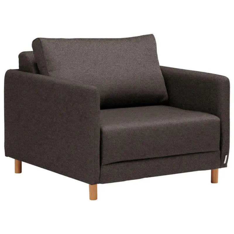 Schlafsessel in Webstoff Dunkelbraun