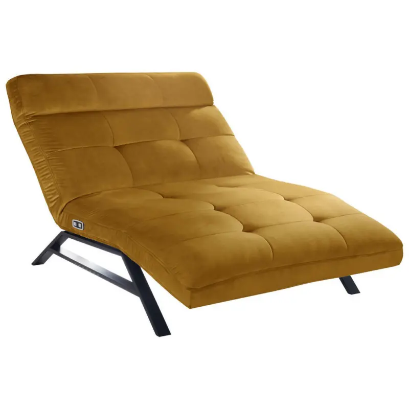 Relaxliege in Mikrofaser Braun, Orange
