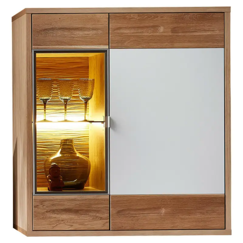 H&auml;ngevitrine in Wei&szlig;, Wildeiche