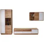 XXXLutz Lauterach - Ihr M&ouml;belhaus bei Bregenz Wohnwand 360/211/48 cm in Wei&szlig;, Wildeiche