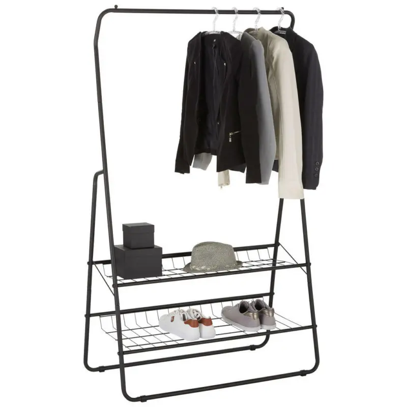 Garderobenständer in Schwarz 93/159/47 cm