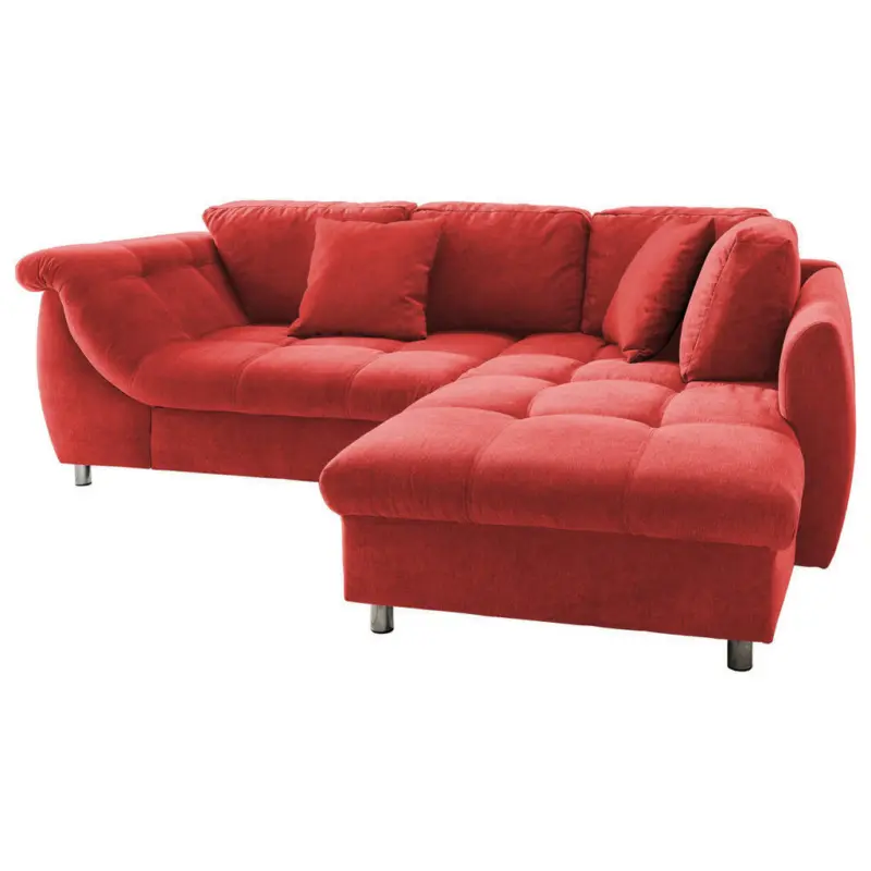 Ecksofa in Mikrofaser Rot
