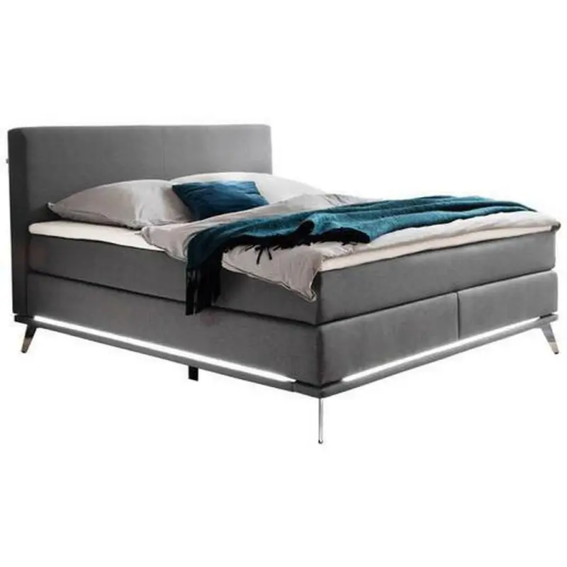 Boxspringbett 180/200 cm in Hellgrau