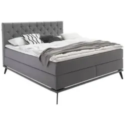 Boxspringbett 180/200 cm in Hellgrau