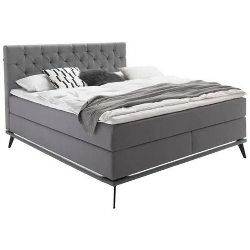 Boxspringbett 180/200 cm in Hellgrau