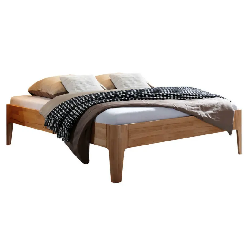 Bett 180/200 cm in Buchefarben