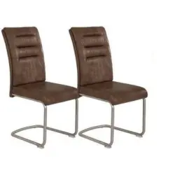 Schwingstuhl-Set 2 Stück in Edelstahl Mikrofaser