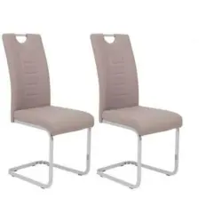 Schwingstuhl-Set 2 Stück in Stahl Lederlook