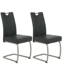 Schwingstuhl-Set 2 Stück in Edelstahl Mikrofaser