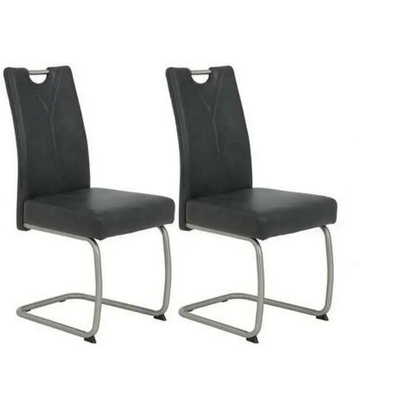 Schwingstuhl-Set 2 Stück in Edelstahl Mikrofaser